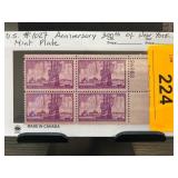 US #1027 300th Anniversary Plate Block