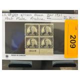 1931 US Wilson Black 17c Mint Plate Block