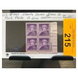 US Liberty Series Susan B. Anthony Plate Block