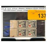 1931 Red Cross Margin Block Stamps NH