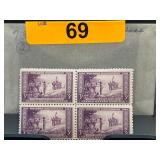 Block of 4 Wisconsin Tercentenary Stamps