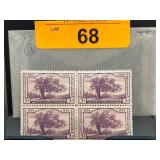 Block of 4 Connecticut Charter Oak Stamps
