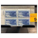 1957 Oklahoma Statehood Stamps Block of 4