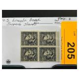 Block of United States 4-Cent Lincoln Stamps