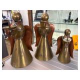 Three Brass and Copper Angel Candle Holders