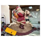 Santa Rocking Horse Figurine with Music Mechanism