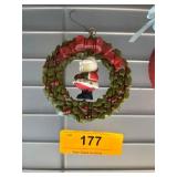 Santa Wreath Christmas Ornament
