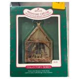 Hallmark Miniature Creche Brass Ornament