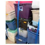 Stacked Plastic Storage Bins Assortment