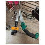 Knife and Serrated Saw with Rubber Grips