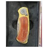 Folding Knife with Brass, Wood, and Decorative Acc