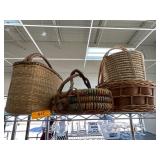 Three Woven Baskets with Handles
