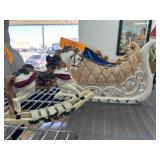 Decorative Ceramic Sleigh and Rocking Horse Set
