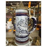Ceramic Beer Stein with Wildlife Motifs