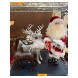 Santa Figurine with Decorative Reindeer Set