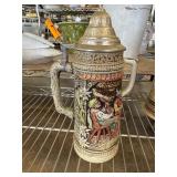 German Beer Stein With Pewter Lid