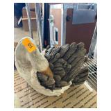 Carved Wooden Swan Sculpture