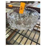 Footed Clear Cut Glass Bowl