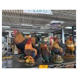 Painted Rooster Figurines Collection
