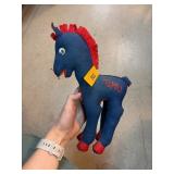Blue Fabric Horse with SMU Embroidery