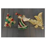 Three Angel and Star Brooches
