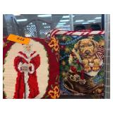 Holiday-Themed Needlepoint Pillows