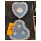 Wedgwood Blue Jasperware Heart-Shaped Trinket Boxe