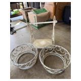 White Metal Plant Stand and Matching Baskets