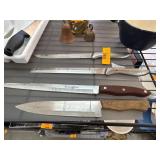 Stainless Steel Knives with Wood and Plastic Handl