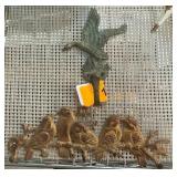 Decorative Metal Bird-Themed Wall Hooks