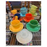 Colorful Fiesta Cups and Saucers