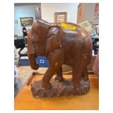 Hand-Carved Wooden Elephant Figurine