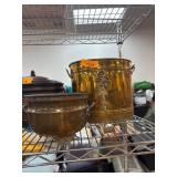 Metal Bucket and Footed Bowl Set