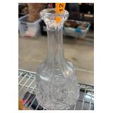 Cut Glass Decanter With Etched Floral Design