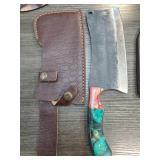 Handcrafted Cleaver With Leather Sheath