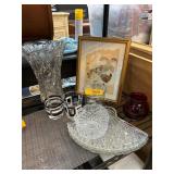 Glassware and Framed Artwork
