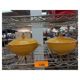 Yellow Ceramic Covered Dishes