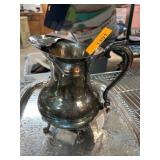 Silver-Plated Pitcher with Ornate Handle