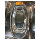 Oval Silver-Tone Footed Dish With Rope Edging