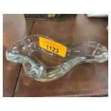 Clear Glass Ashtray With Organic Design