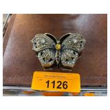 Butterfly-Shaped Trinket Box with Rhinestone Accen