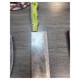 Custom Damascus Steel Knife with Green Handle