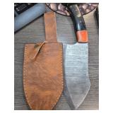 Handcrafted Damascus Steel Knife with Sheath