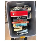 Vintage Board Games in Storage Bin