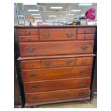 Wooden Chest of Drawers with Brass Hardware