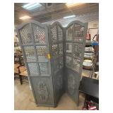 Four-Panel Gray Decorative Room Divider