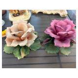 Capodimonte Porcelain Rose Figurines
