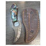 Decorative Knife with Mosaic Handle and Sheath