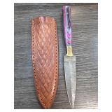 Damascus Steel Knife with Sheath