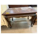 Wooden Side Table with Queen Anne Legs